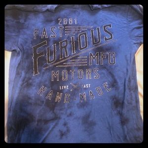 Large Graphic Tee Blue & Black Fast and Furious